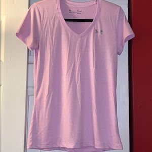 Under Armour Pink V neck Tee Size small